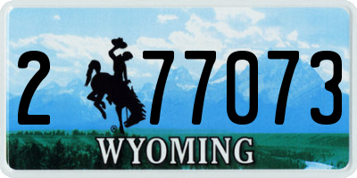 WY license plate 277073