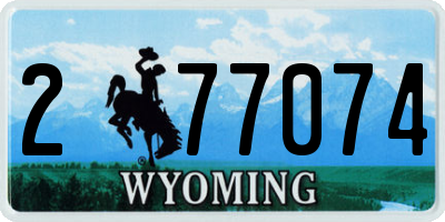 WY license plate 277074