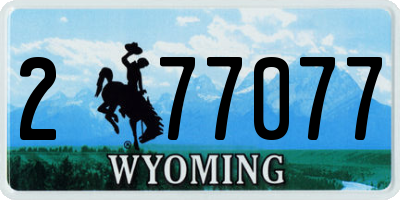 WY license plate 277077