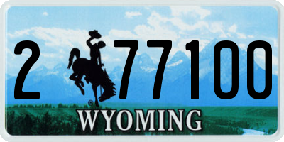 WY license plate 277100