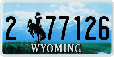 WY license plate 277126