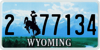 WY license plate 277134