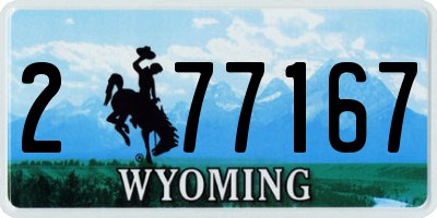 WY license plate 277167