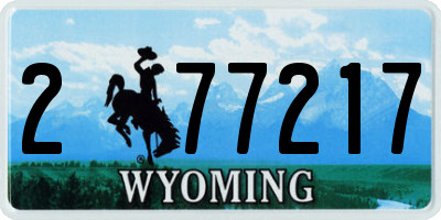 WY license plate 277217