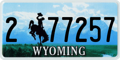 WY license plate 277257
