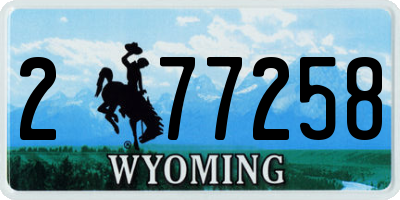 WY license plate 277258