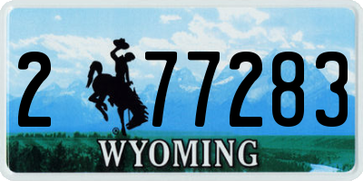 WY license plate 277283
