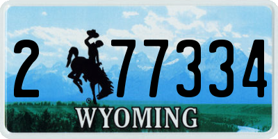 WY license plate 277334