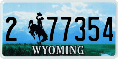 WY license plate 277354