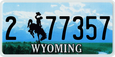 WY license plate 277357