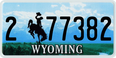 WY license plate 277382