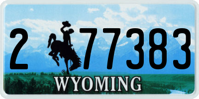 WY license plate 277383
