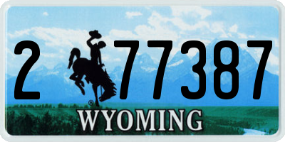 WY license plate 277387