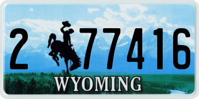 WY license plate 277416