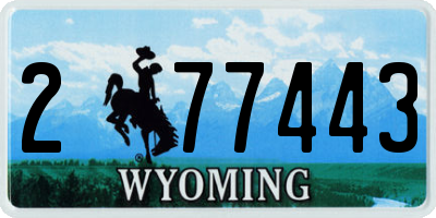 WY license plate 277443