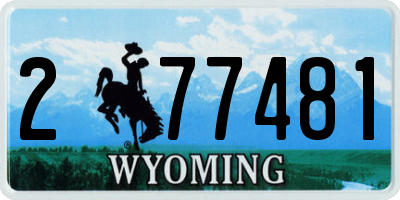 WY license plate 277481