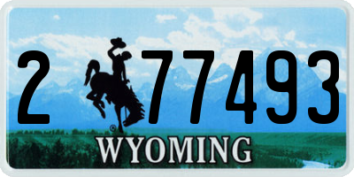 WY license plate 277493