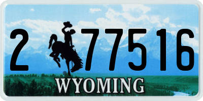 WY license plate 277516