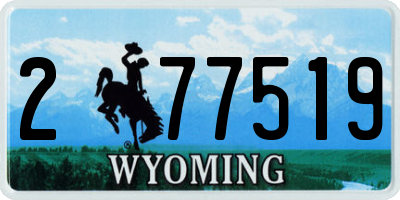 WY license plate 277519