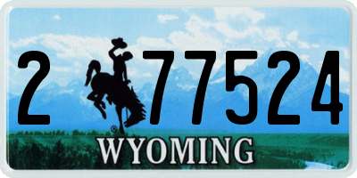 WY license plate 277524