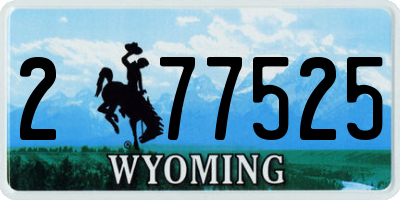 WY license plate 277525