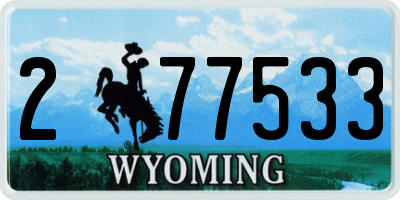 WY license plate 277533