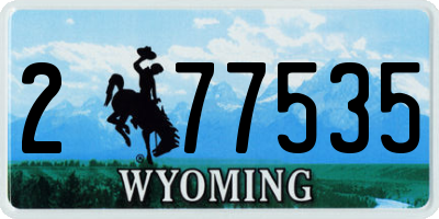 WY license plate 277535