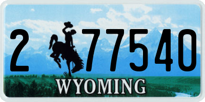 WY license plate 277540