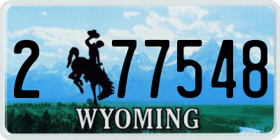 WY license plate 277548