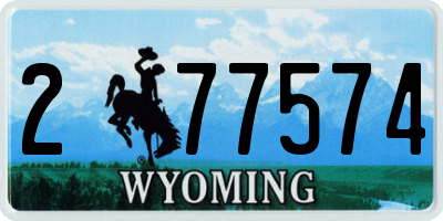 WY license plate 277574