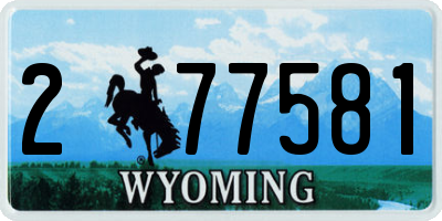 WY license plate 277581
