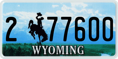 WY license plate 277600