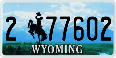 WY license plate 277602