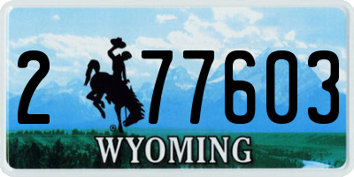 WY license plate 277603