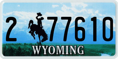 WY license plate 277610
