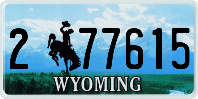 WY license plate 277615
