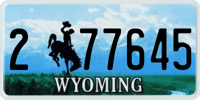 WY license plate 277645