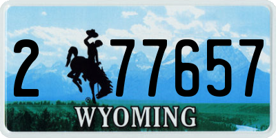 WY license plate 277657