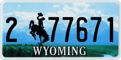 WY license plate 277671