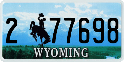 WY license plate 277698
