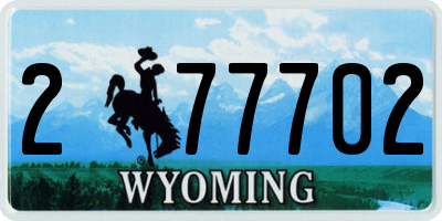 WY license plate 277702