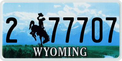 WY license plate 277707