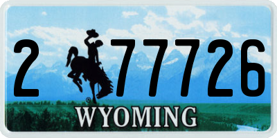 WY license plate 277726