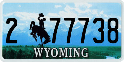 WY license plate 277738