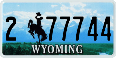 WY license plate 277744