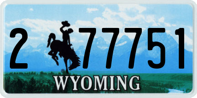 WY license plate 277751