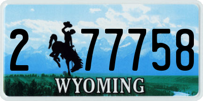 WY license plate 277758