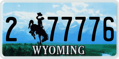 WY license plate 277776