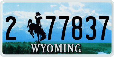 WY license plate 277837