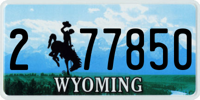 WY license plate 277850